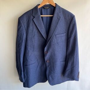 Jos A Bank Wool Blazer Elbow Patches Blue Sz 46 Short Men’s Blazer Sport Coat